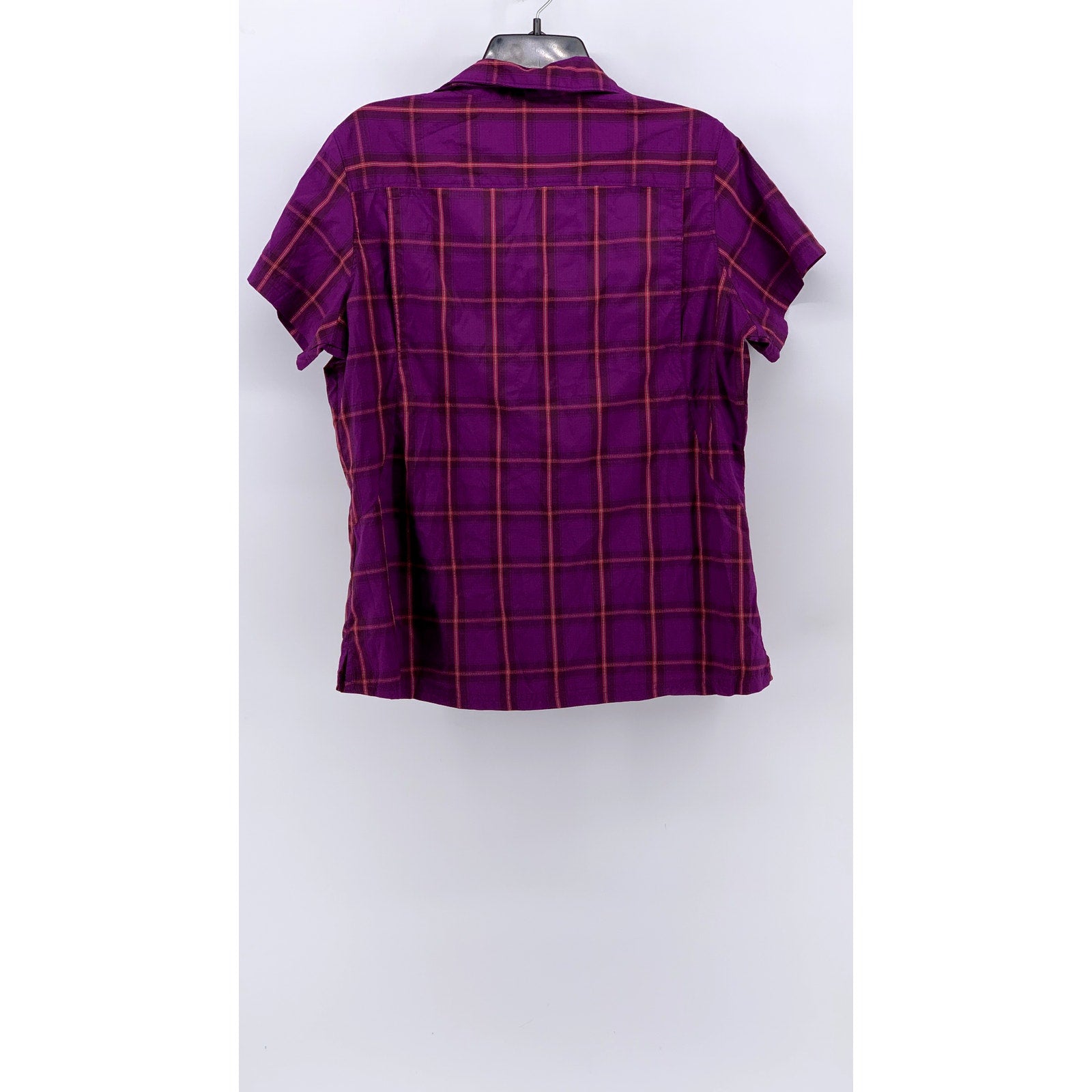 COLUMBIA Women's Purple Plaid Omni-Shade Button-Up Top SZ L