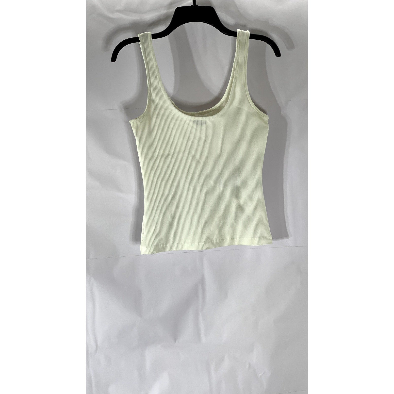 PIMKIE COLLECTION Women's White Ribbed Scoop-Neck Tank Top SZ 6-8(UK-M)