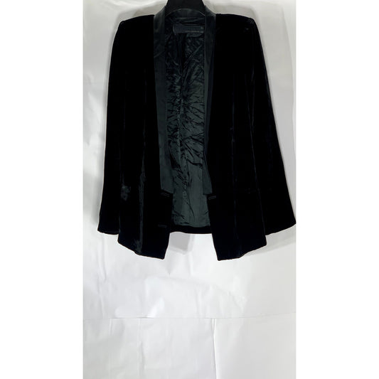 ZARA STUDIO Women’s Black Velvet Double Breasted Shawl Collar Blazer SZ M