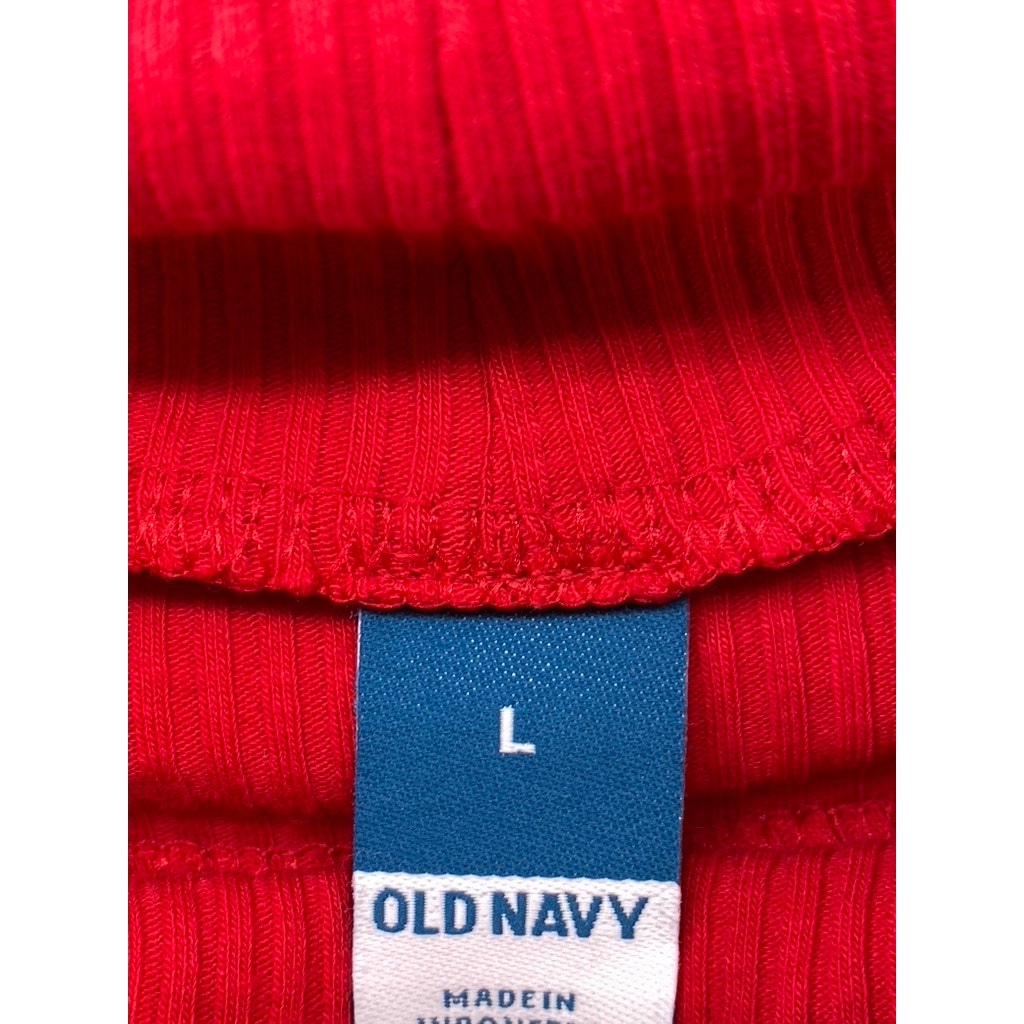 OLD NAVY Women's Red Solid Knit Pullover Turtleneck Sweater SZ L