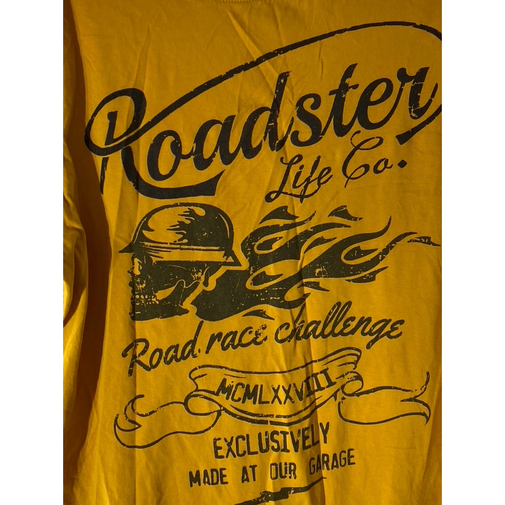 THE ROADSTER LIFE CO. Men's Yellow Graphic Crewneck Short Sleeve T-Shirt SZ L