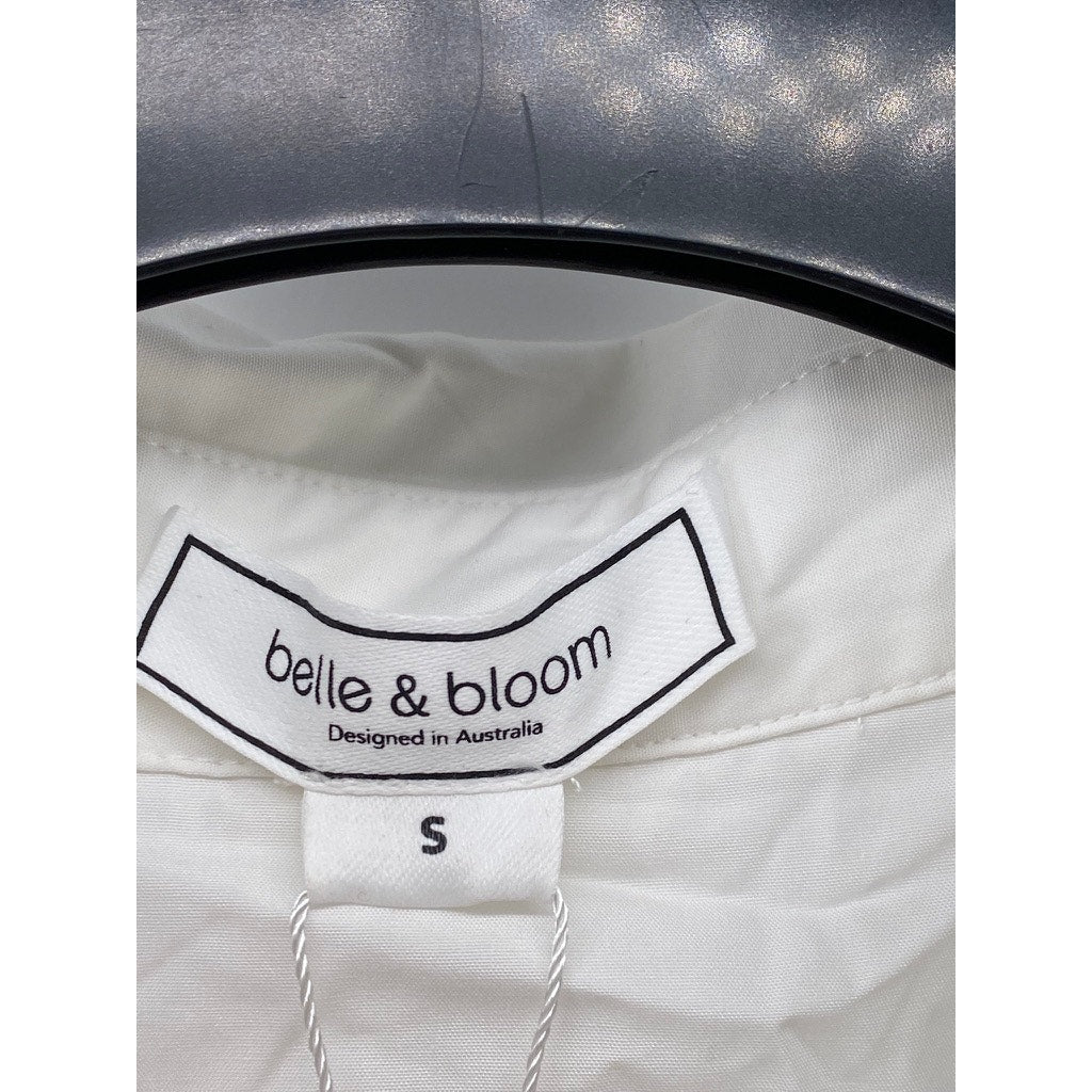 BELLE & BLOOM Women's White Into You Oversized Button-Up Long Sleeve Shirt SZ S