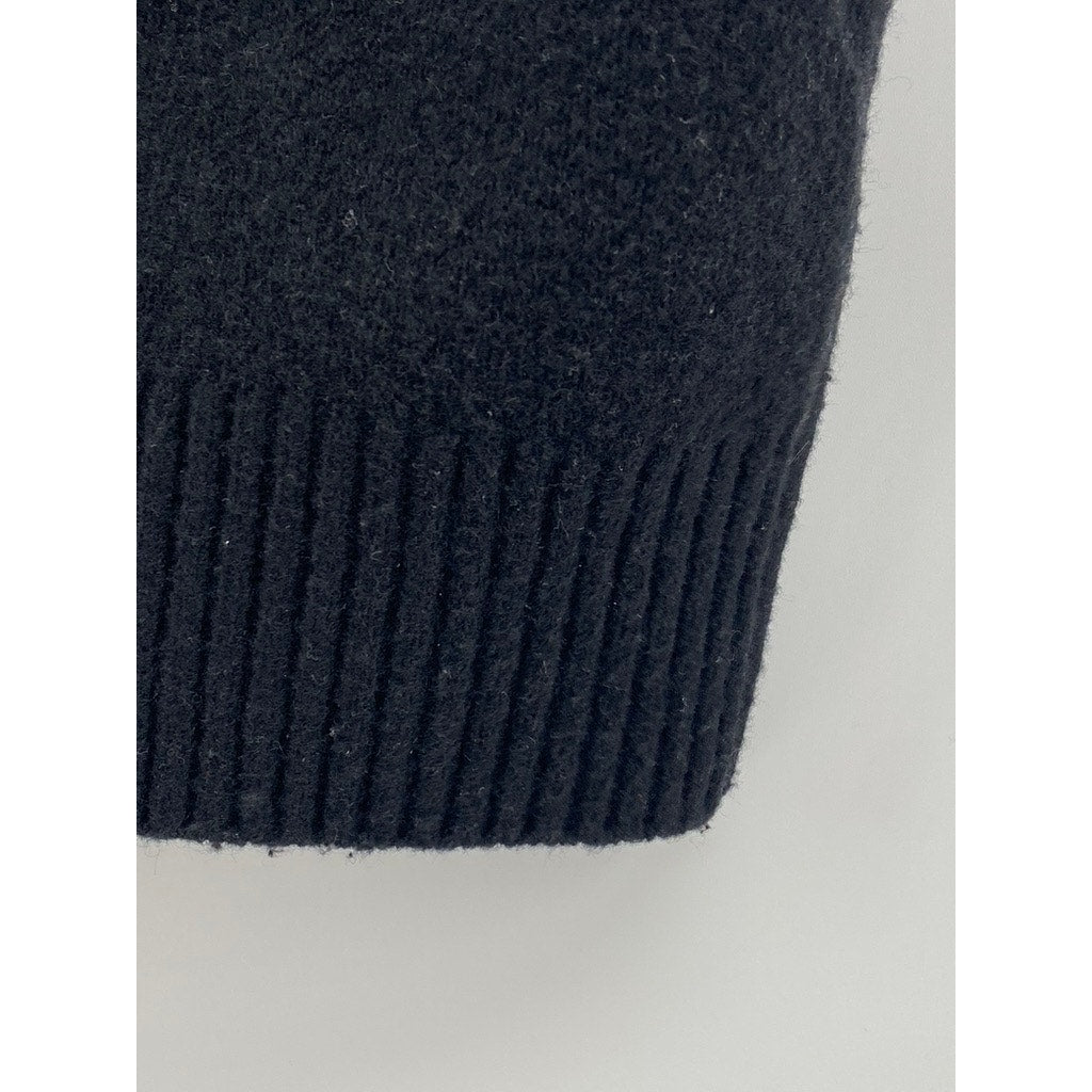 H&M Women's Black Soft Knit Straight-Neck Cropped Sweater Tank Top SZ M
