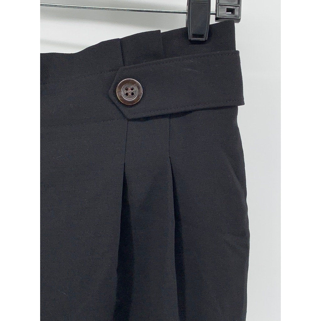 ANN TAYLOR Women's Petite Black Pleated Slim Leg Pants SZ 8P