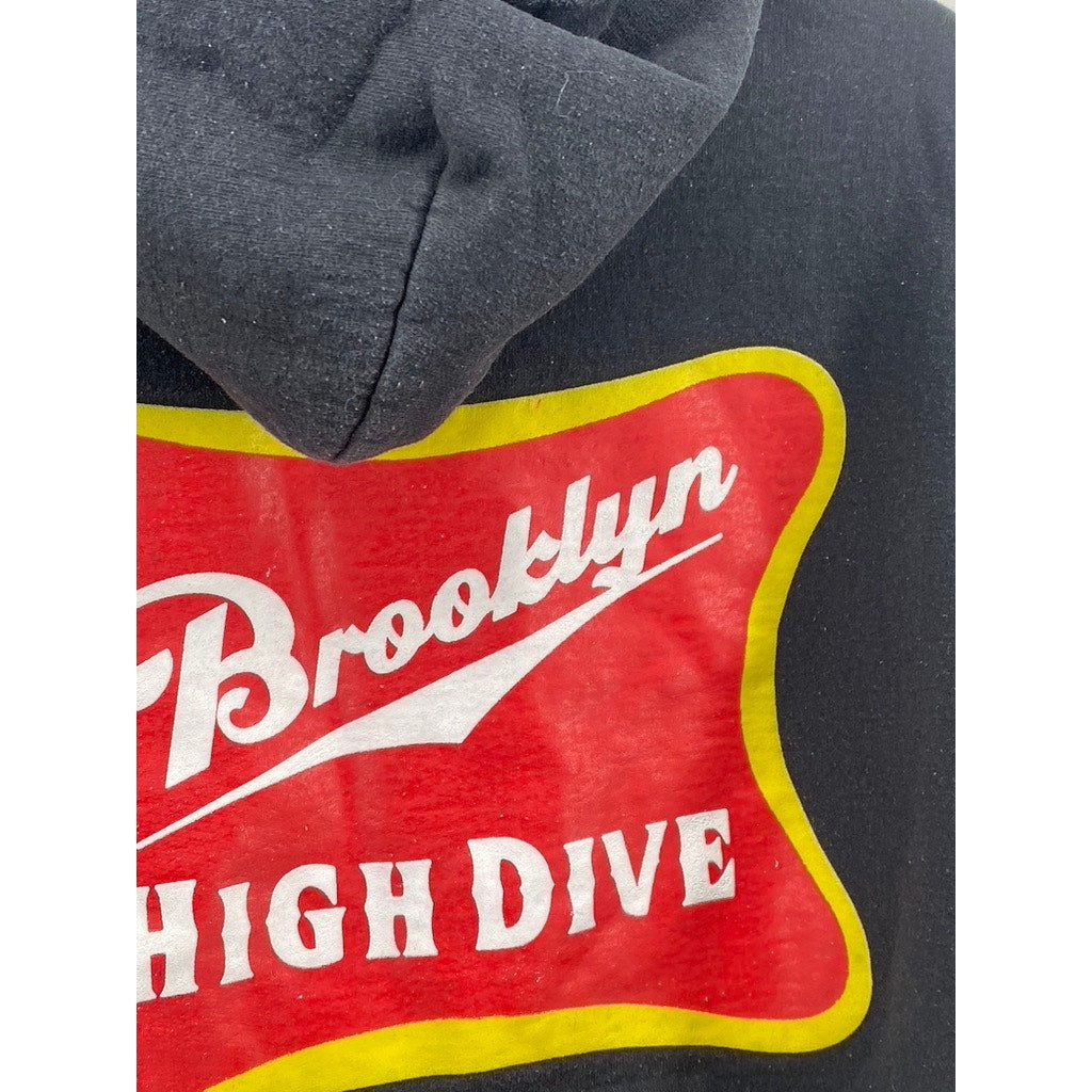 GILDAN Men's Black Brooklyn High Dive Heavy Blend Casual Pullover Hoodie SZ XL