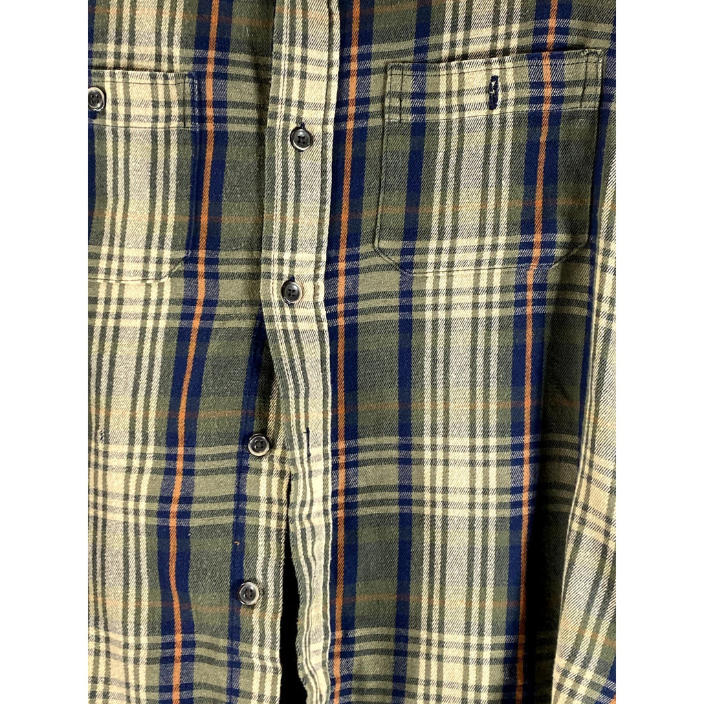 TAILOR VINTAGE Men's Green/Cream Luxe Performance Button-Up Shirt SZ M