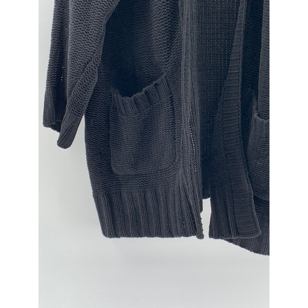 AMERICAN EAGLE Women's Black Knit Open-Front Long Sleeve Cardigan SZ XS/S