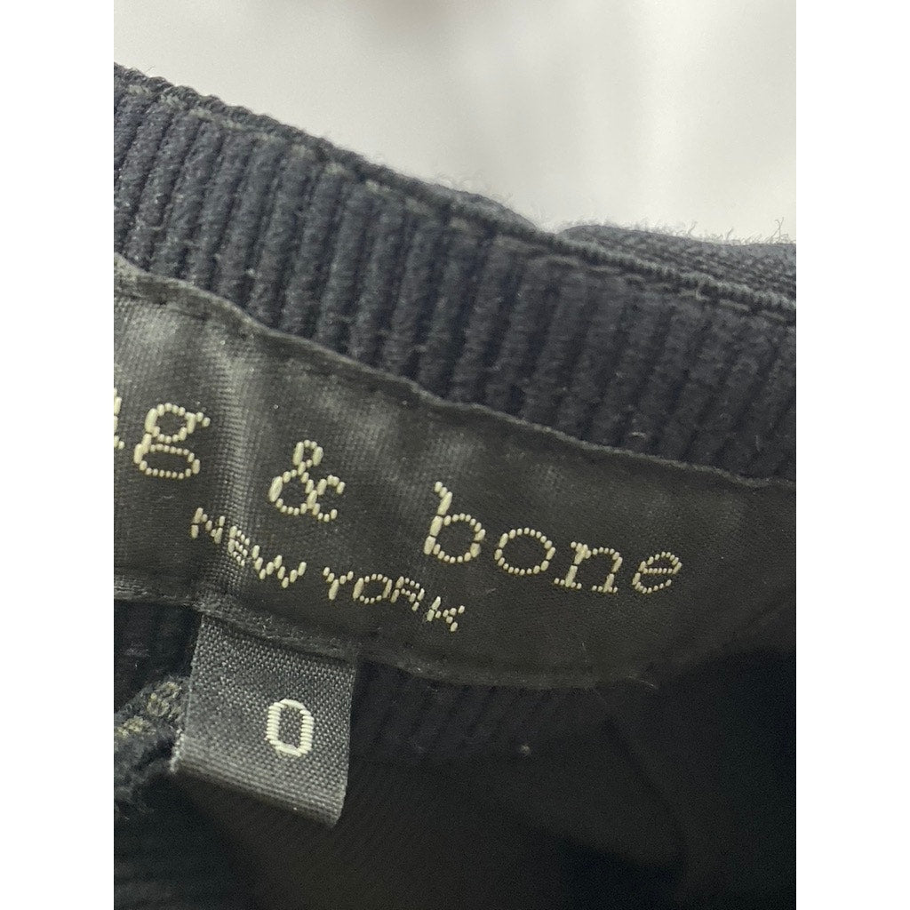 RAG & BONE Women's Black Zipper-Pocket Pull-On Skinny Pant SZ 0