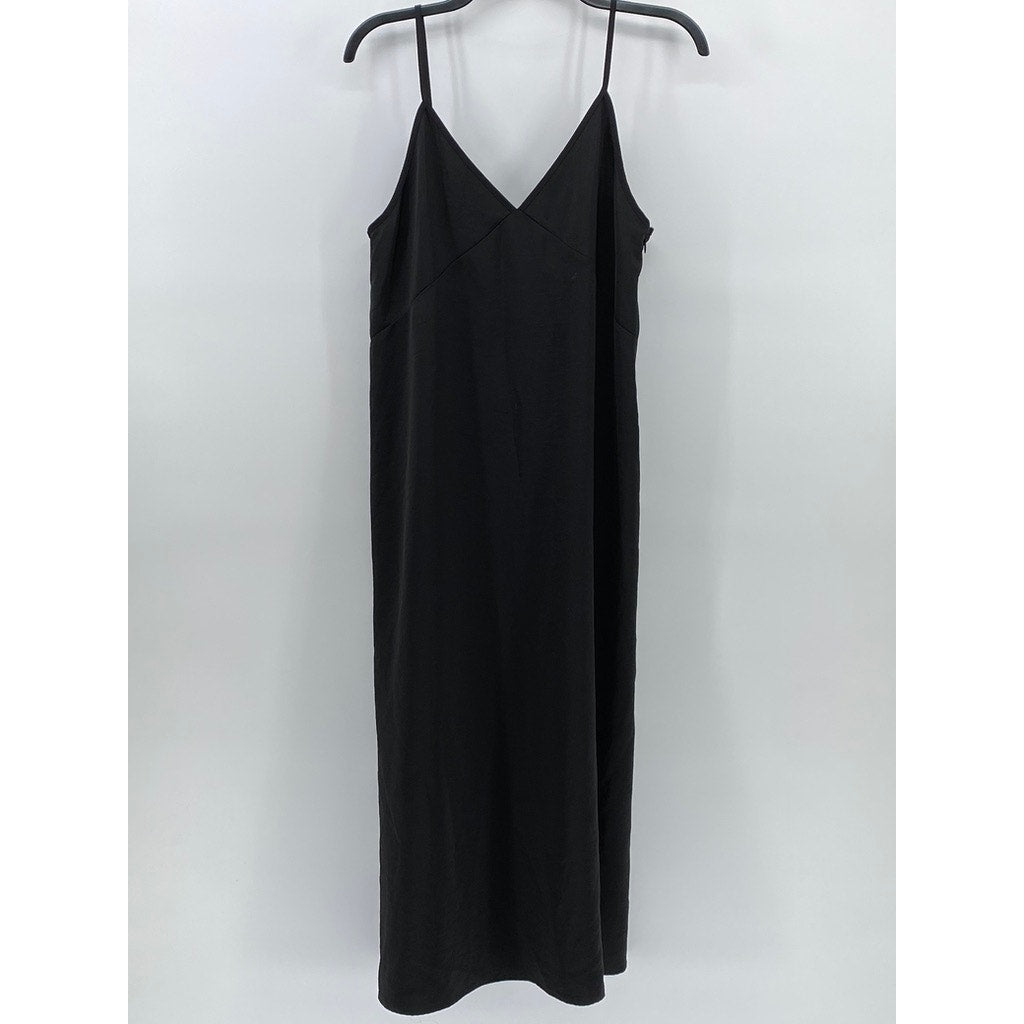 UNIQLO Women's Black V-Neck Camisole Midi Dress SZ S