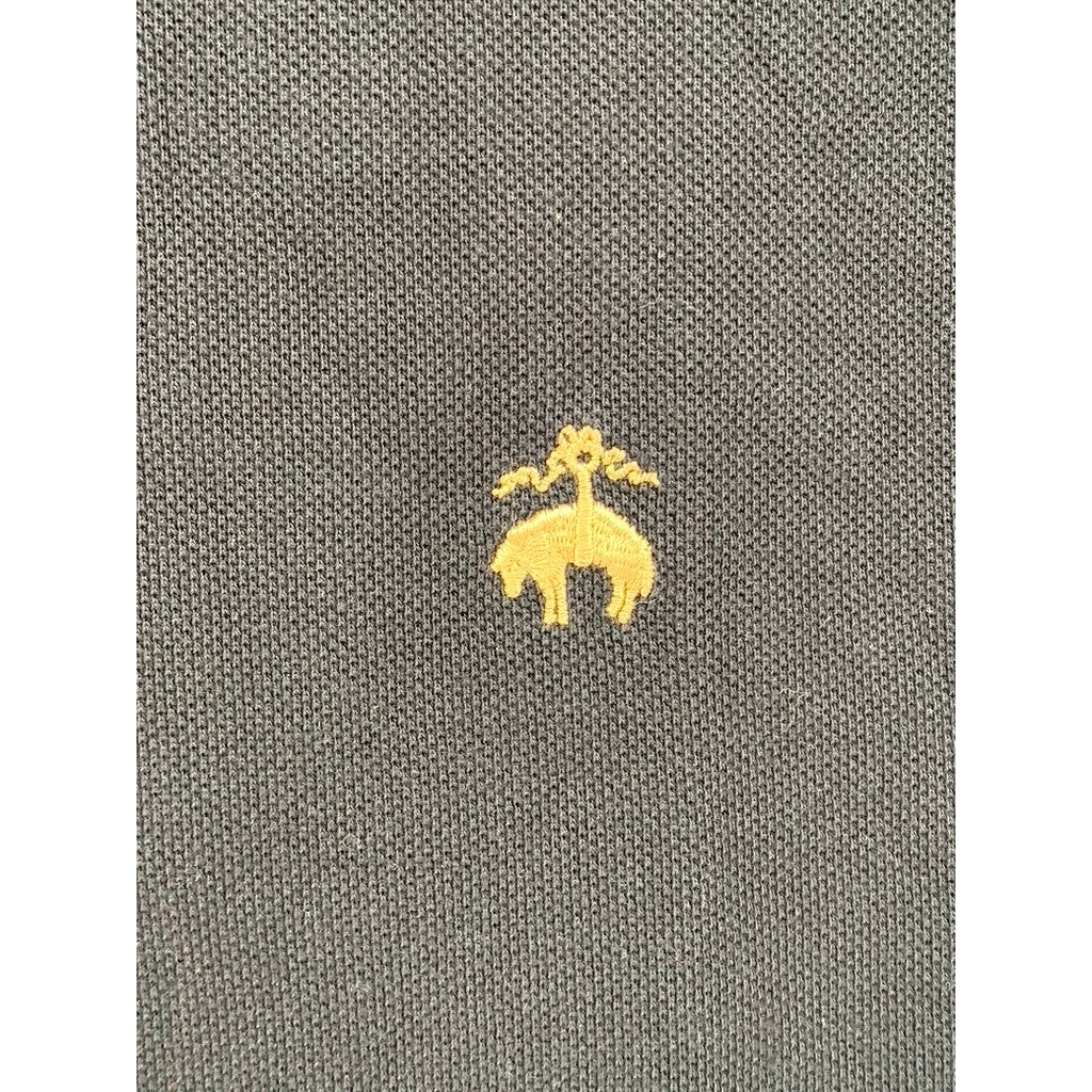 BROOKS BROTHERS Men's Black Slim-Fit Short Sleeve Performance Polo Shirt SZ M