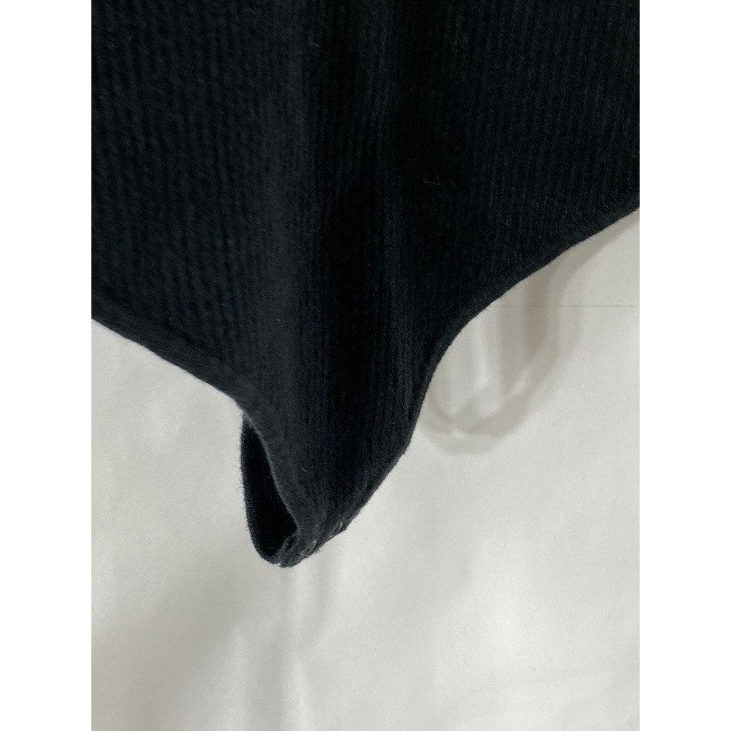 ABERCROMBIE & FITCH Women's Black Knit Ribbed Sweetheart Thong Bodysuit SZ S