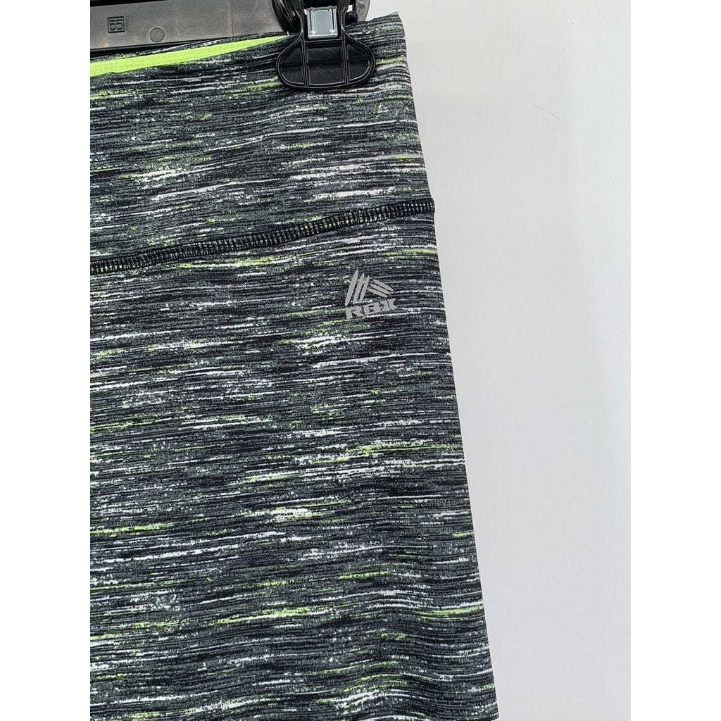 RBX Live Life Active Women's Black Printed High Rise Capri Pants SZ L