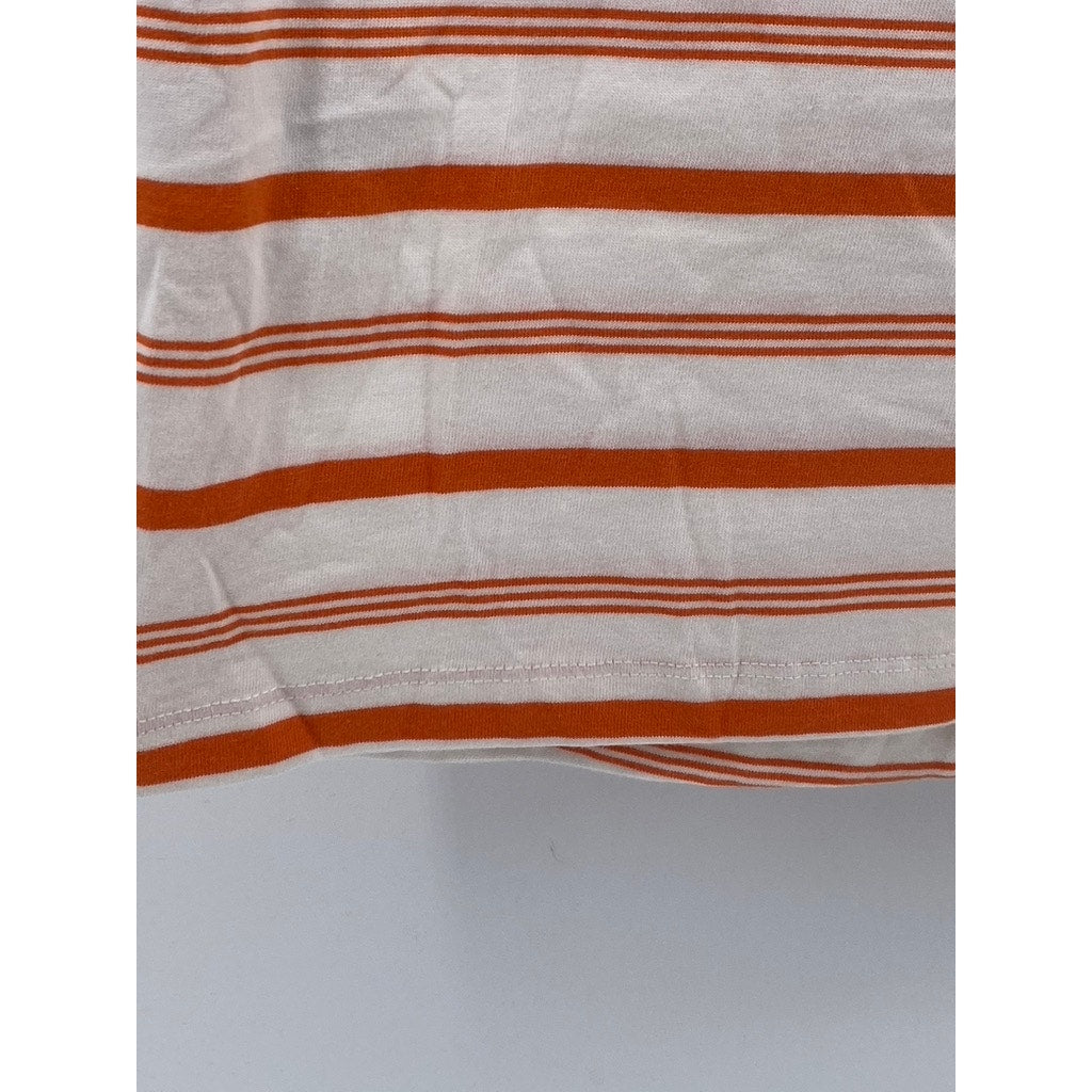WOOD WOOD Women's White-Orange Crewneck Lydia Striped Sleeveless Top SZ XS