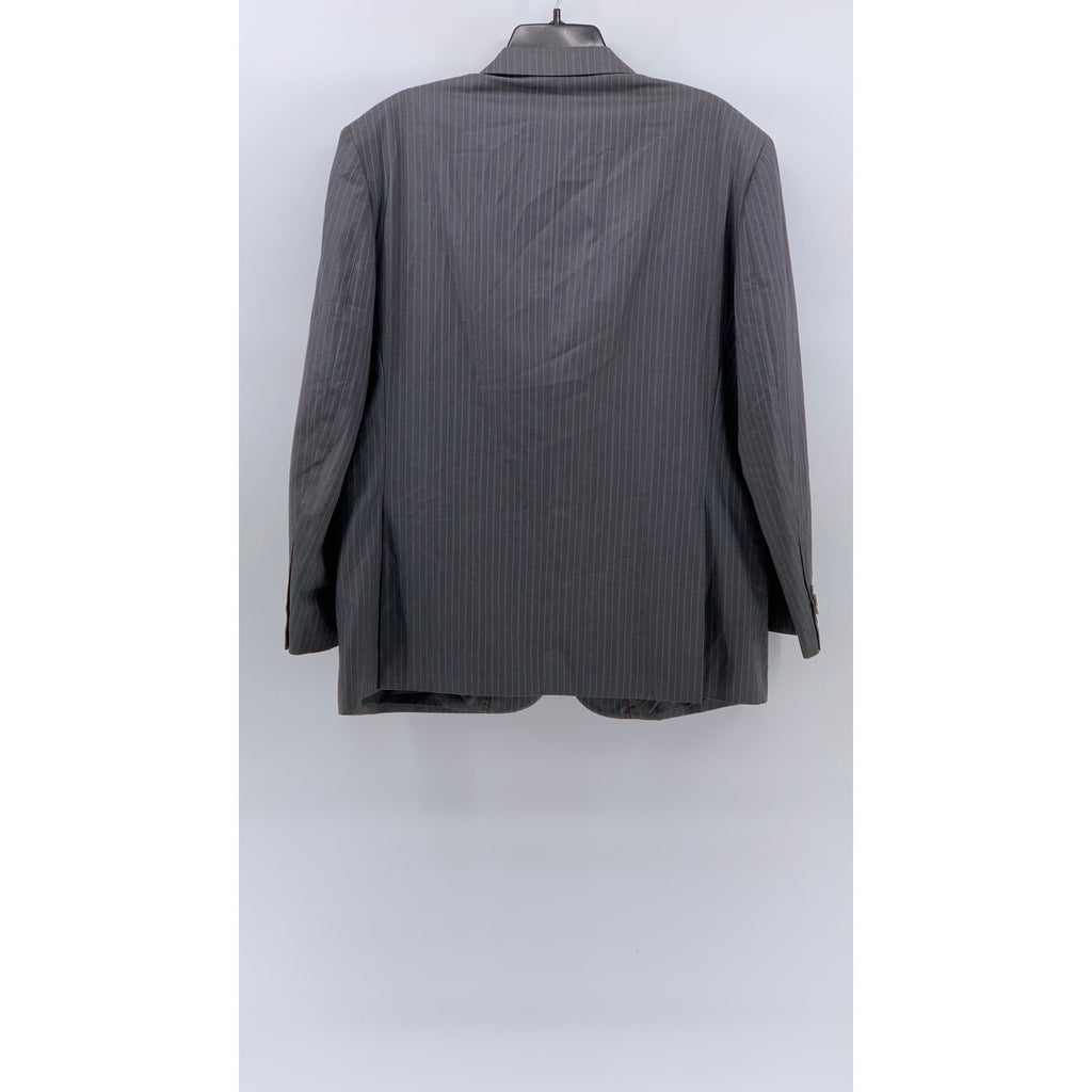 LE COLLEZIONI Men's Dark Gray Striped Three-Button Notch Collar Blazer SZ 42S