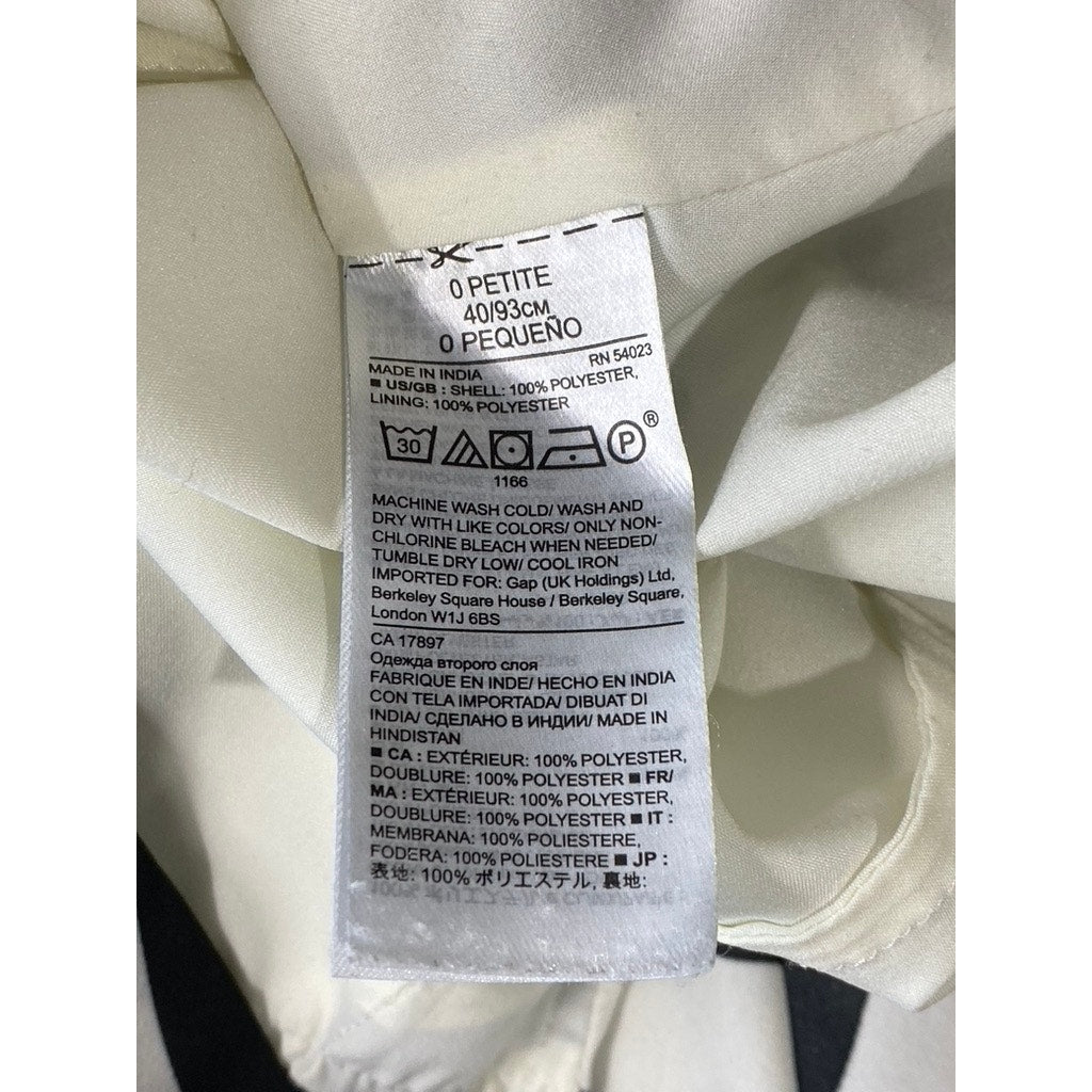 BANANA REPUBLIC Women's Petite White/Black Striped Pleated Mini Skirt SZ 0/P