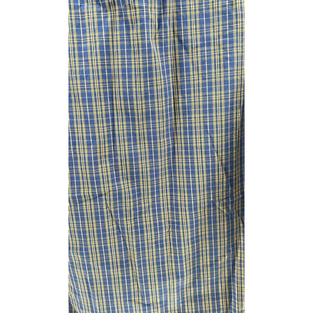 DULUTH TRADING CO. Men's Blue-Yellow Plaid Button-Up Long Sleeve Shirt SZ L