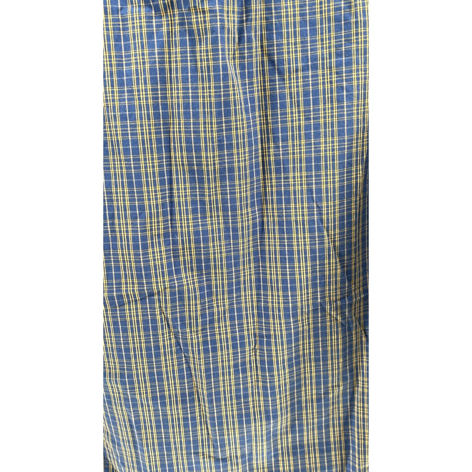 DULUTH TRADING CO. Men's Blue-Yellow Plaid Button-Up Long Sleeve Shirt SZ L