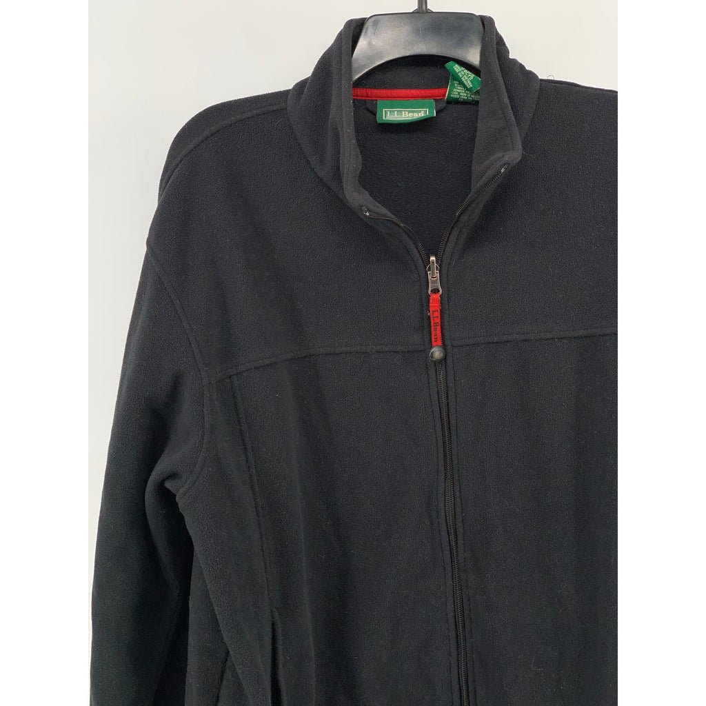 L.L. BEAN Men’s Vintage 90's Black Fleece Long Sleeve Zip-Up Sweater SZ L