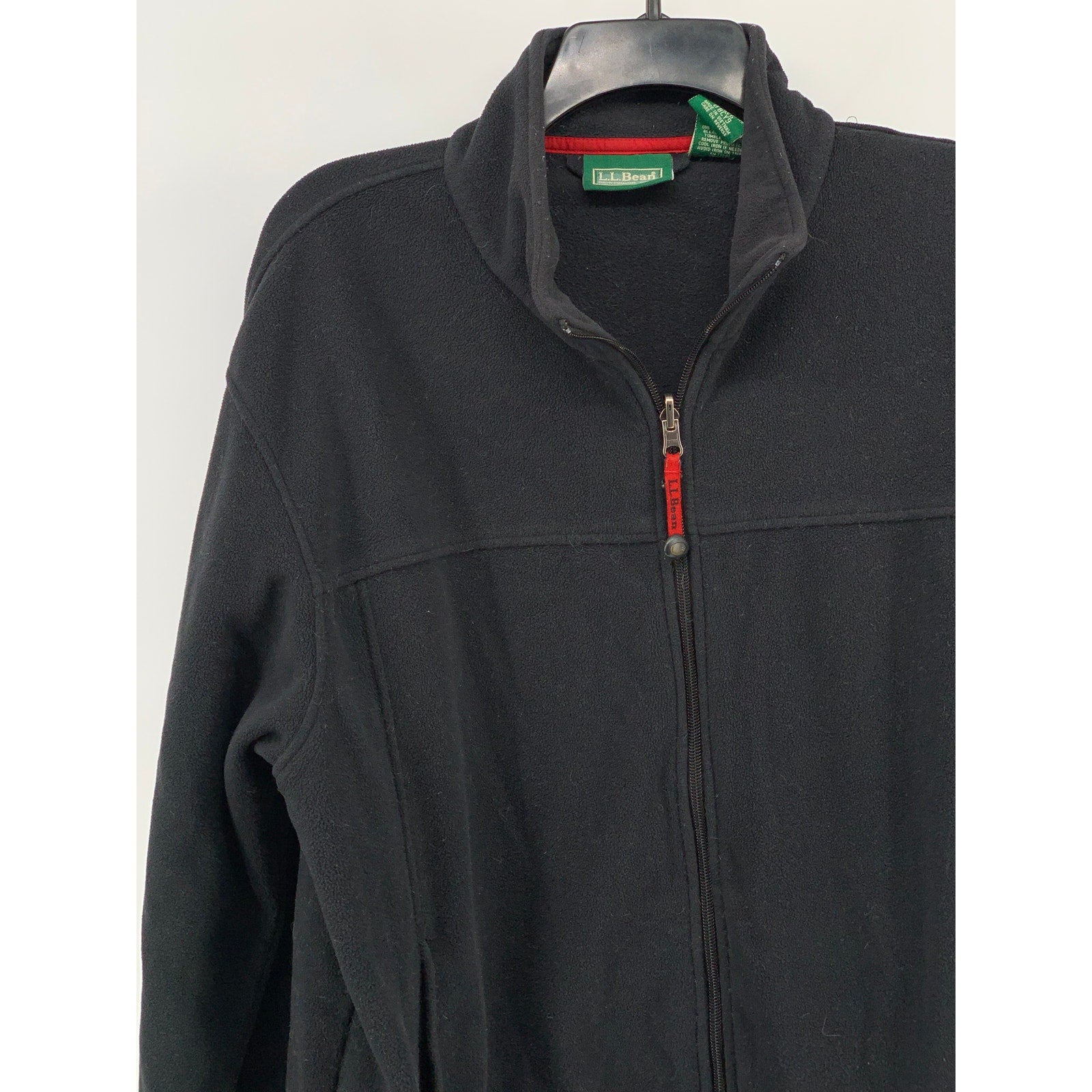 L.L. BEAN Men’s Vintage 90's Black Fleece Long Sleeve Zip-Up Sweater SZ L