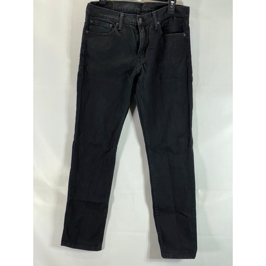 LEVI'S Men's Black Solid Slim-Fit Five-Pocket Denim Jeans SZ 32X30
