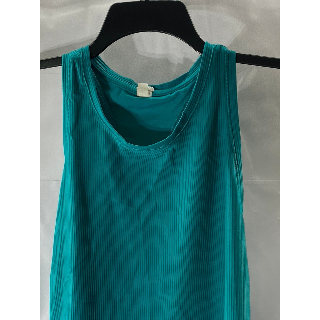 90 DEGREE BY REFLEX Women’s Blue Ribbed Crewneck Racerback Cropped Tank Top SZXL