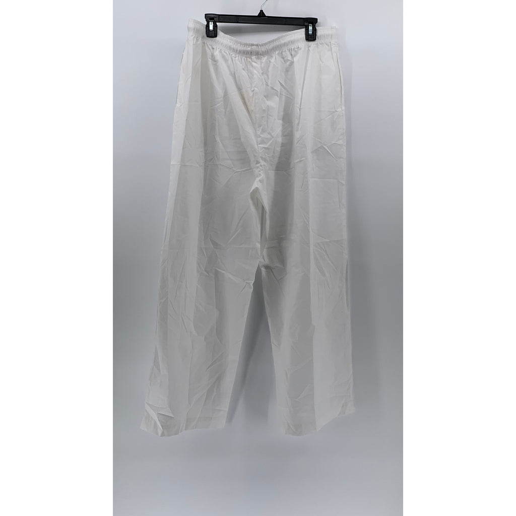 DONNI. Women’s White Drawstring Pull-On Lightweight Straight-Leg Pant SZ XXL