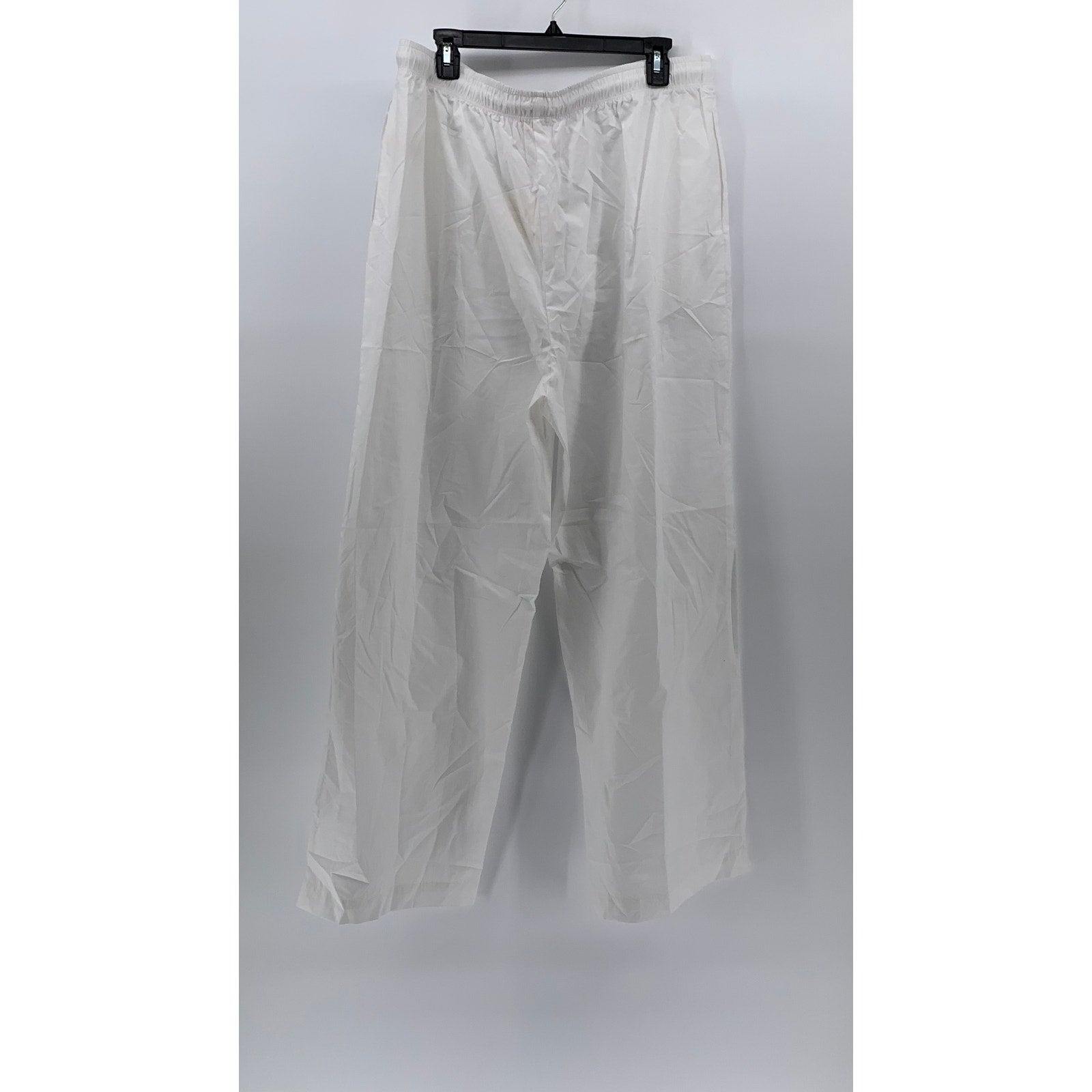 DONNI. Women’s White Drawstring Pull-On Lightweight Straight-Leg Pant SZ XXL