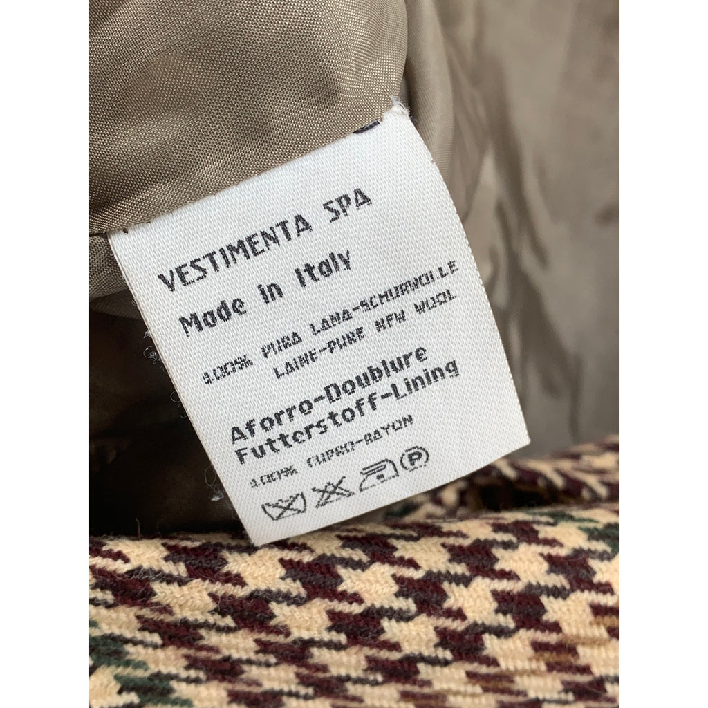 GIORGIO ARMANI Men’s Brown Wool Houndstooth One-Button Long Sleeve Blazer SZ 38