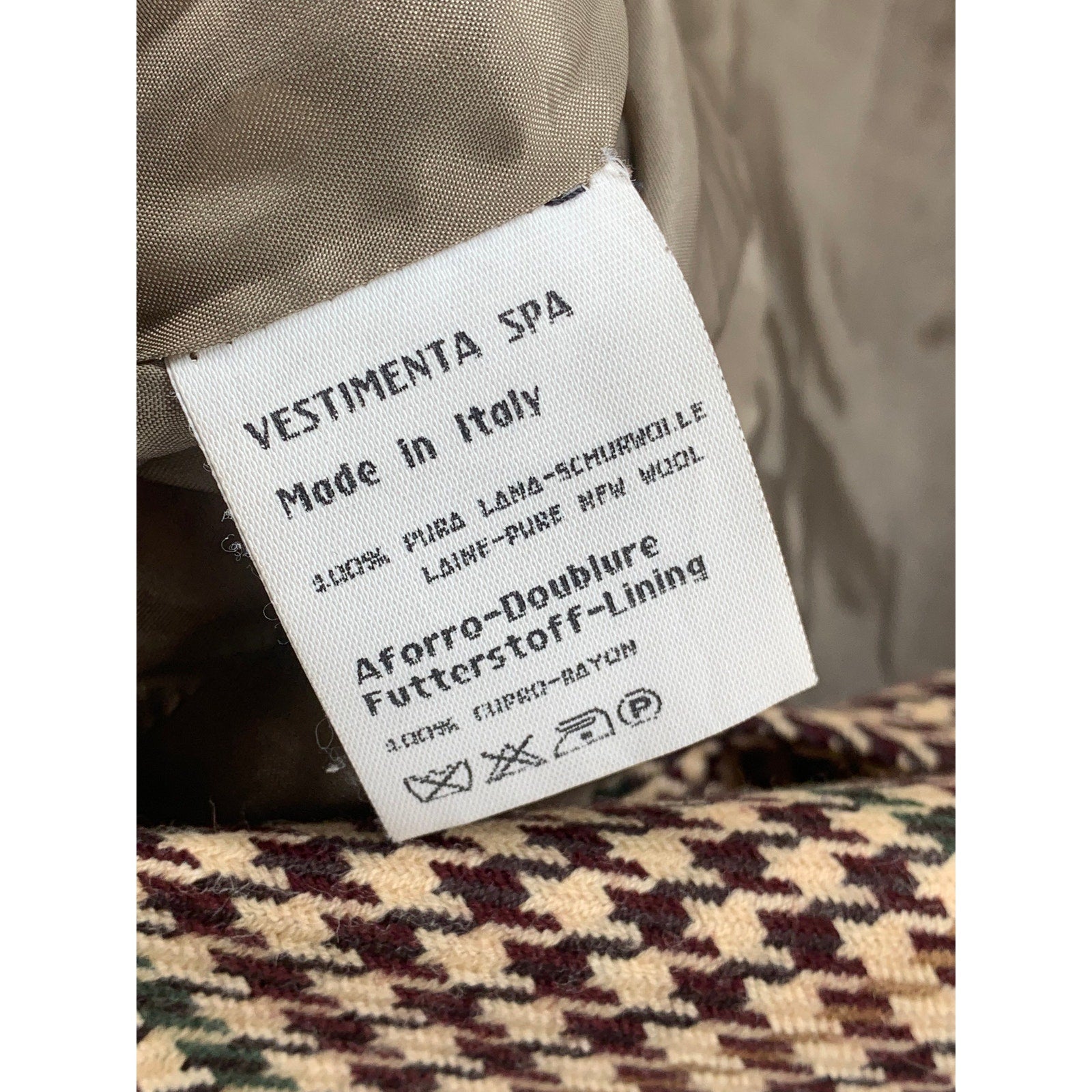 GIORGIO ARMANI Men’s Brown Wool Houndstooth One-Button Long Sleeve Blazer SZ 38