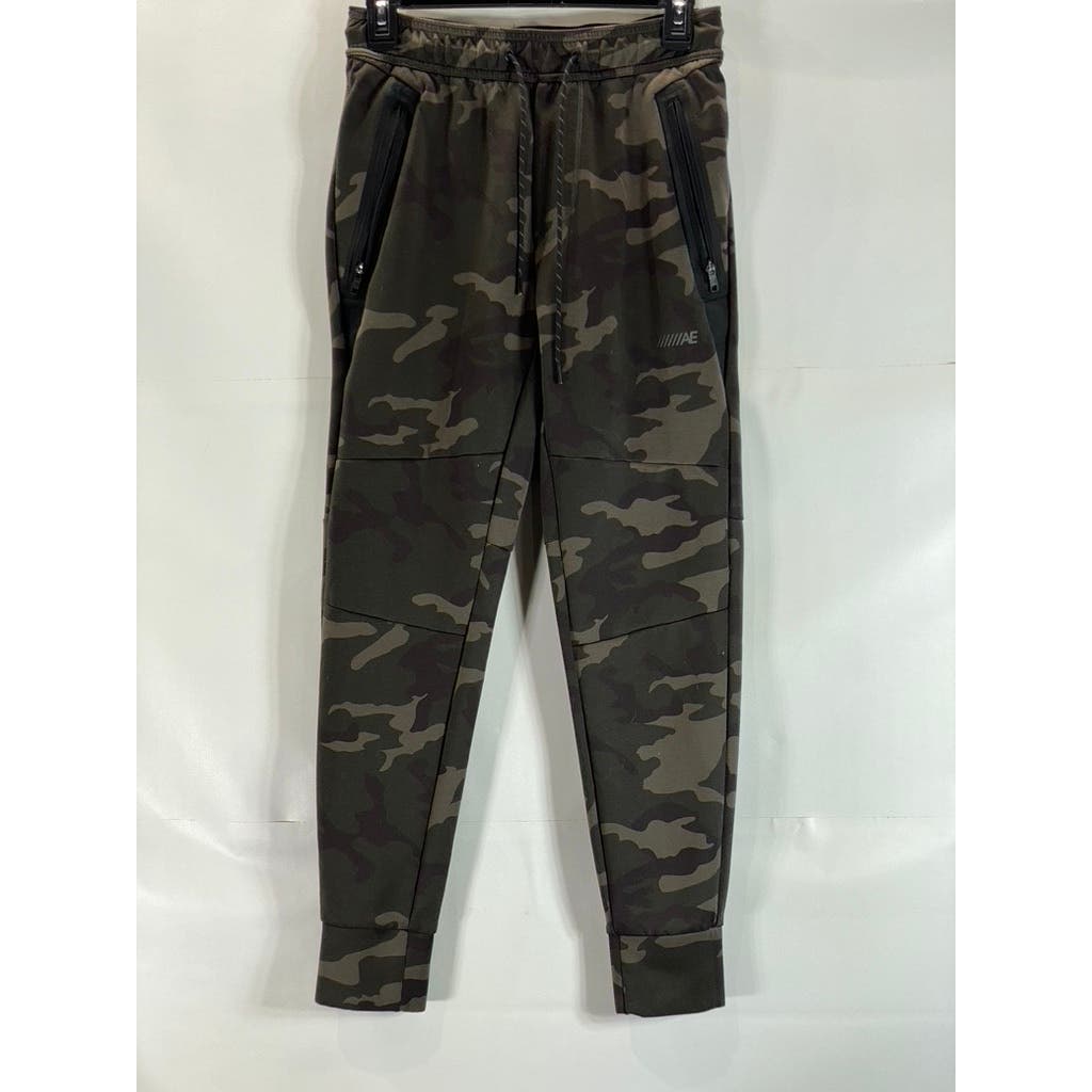 AMERICAN EAGLE OUTFITTERS Men's Green Camo Drawstring Pull-On Joggers SZ XS