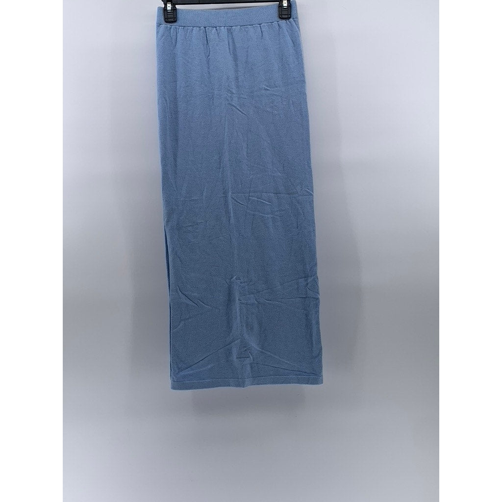 PRETTY LITTLE THING Women's Light Blue Side Slit Straight Maxi Skirt SZ S