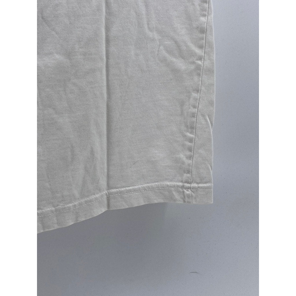 ROLY Men's White Bamboo Head Graphic Crewneck Short Sleeve Casual T-Shirt SZ M