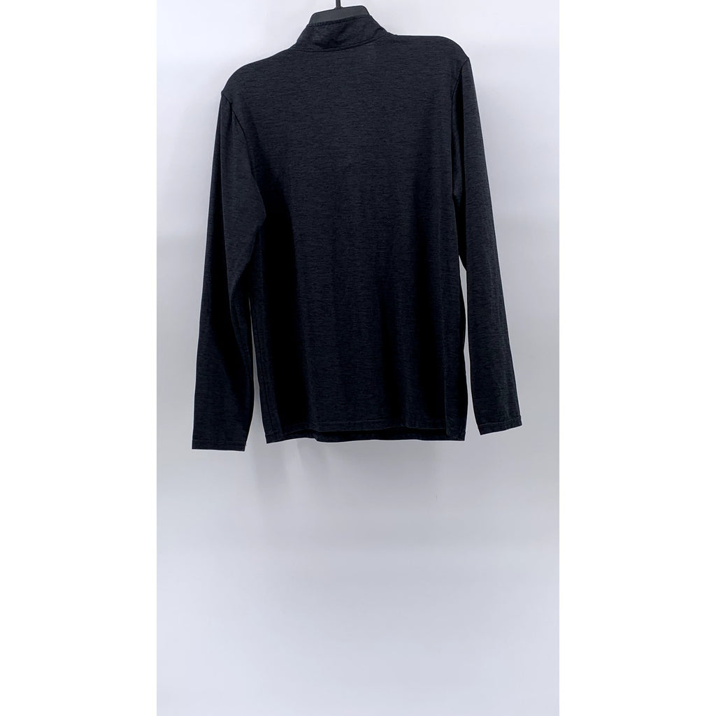 REAL ESSENTIALS Men's Charcoal Half-Zip Long Sleeve Active Shirt SZ S