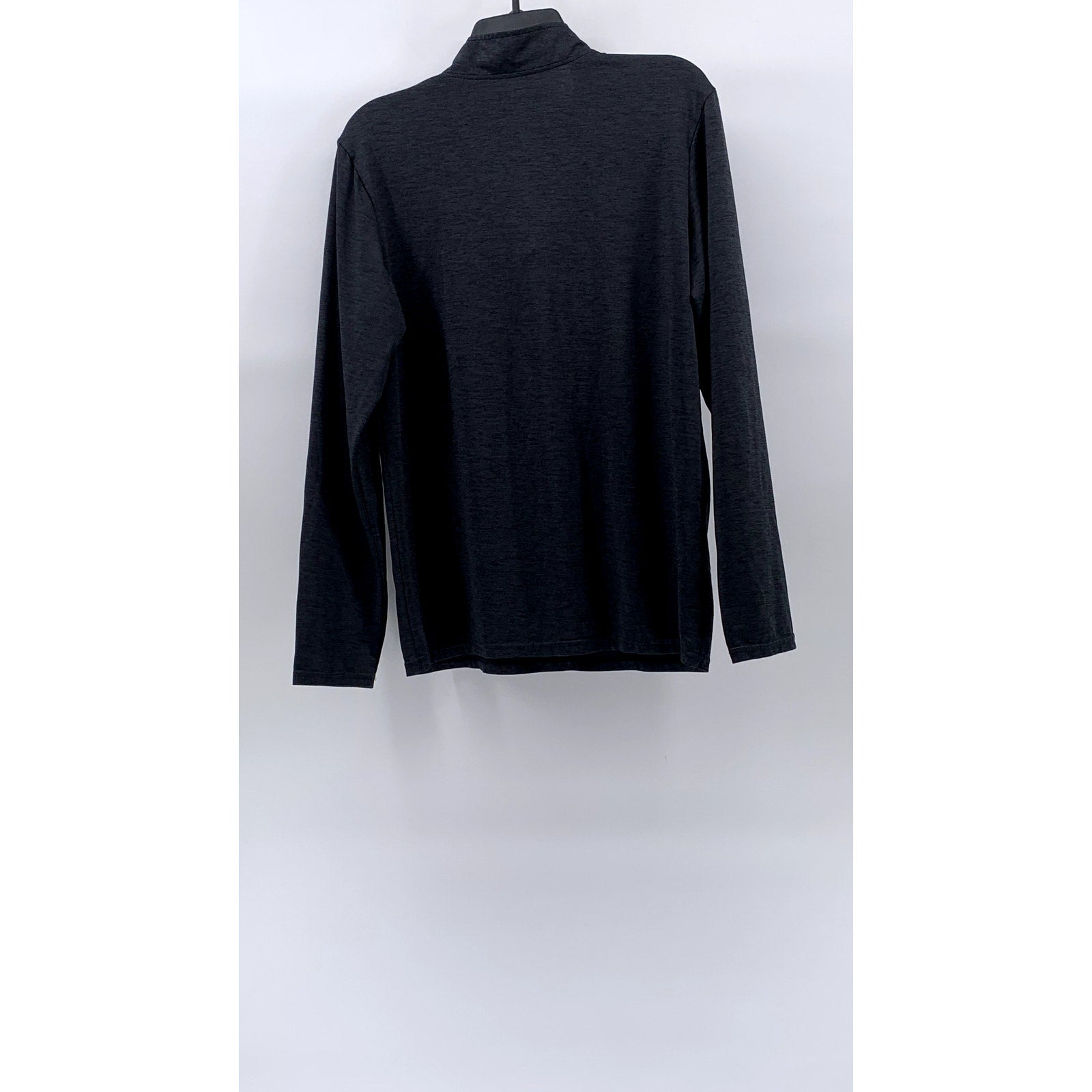 REAL ESSENTIALS Men's Charcoal Half-Zip Long Sleeve Active Shirt SZ S