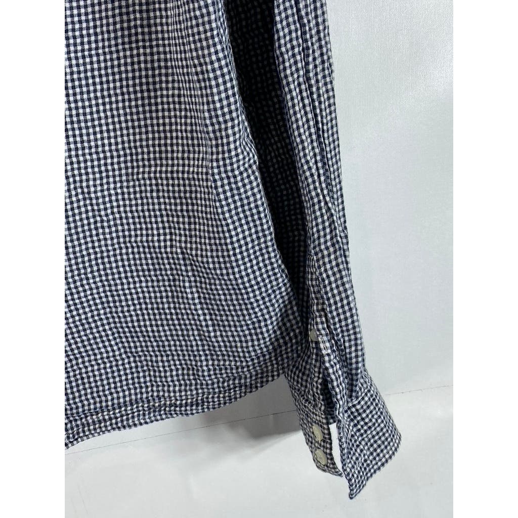 BDG Urban Outfitter Men's Black/White Gingham Button-Up Long Sleeve Shirt SZ L