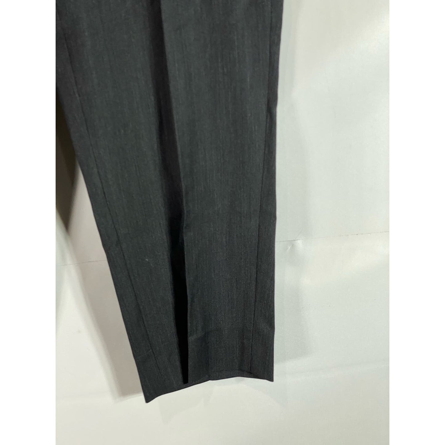 EGARA Men's Charcoal Birdseye Super 120s Wool Flat Front Dress Pants SZ 32