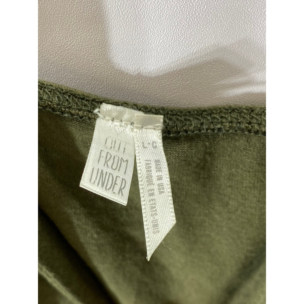 OUT FROM UNDER Women's Olive Green V-Neck Adjustable Strap Bodysuit SZ L
