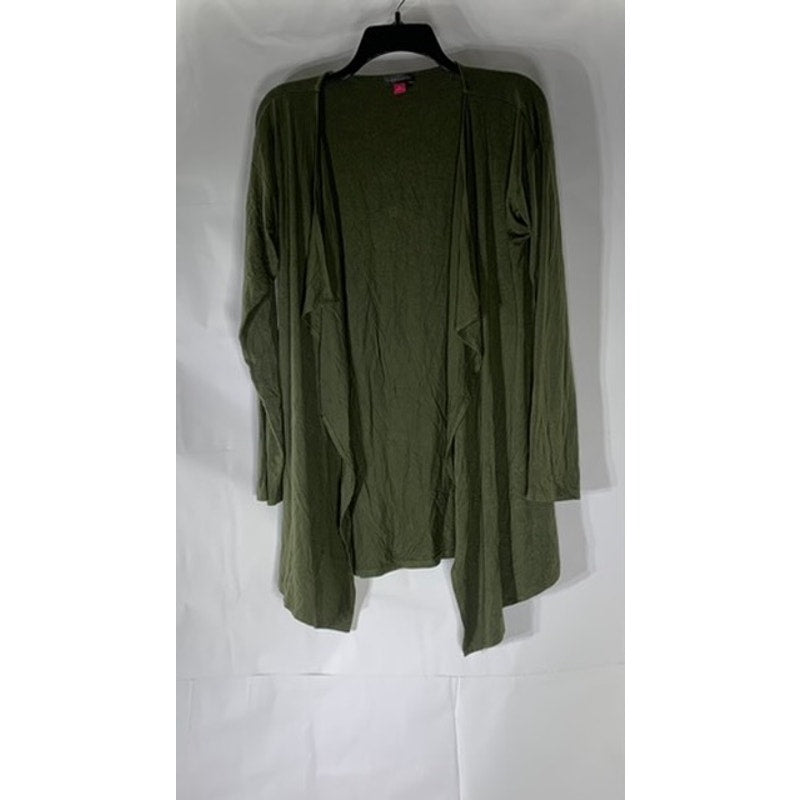 VINCE CAMUTO Women’s Dark Green Draped Long Sleeve Open-Front Cardigan SZ M