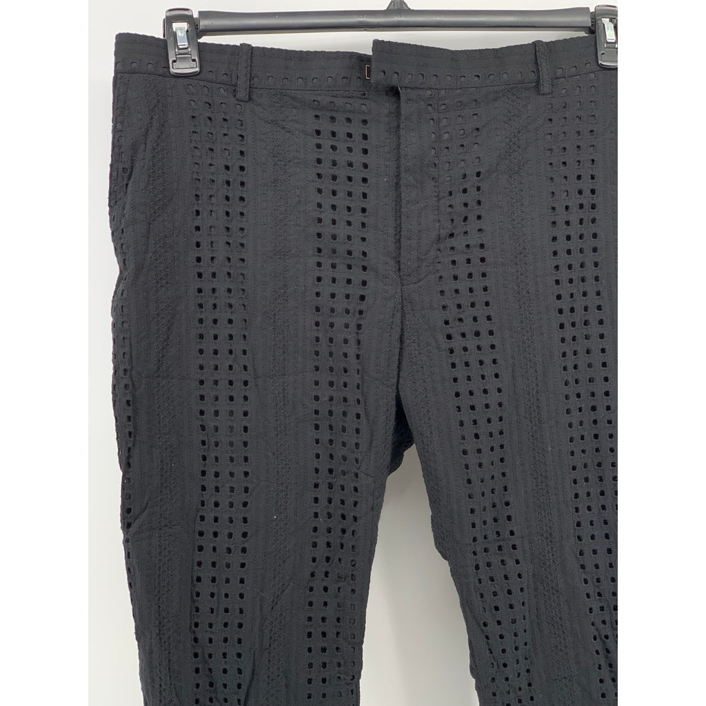 INC INTERNATIONAL CONCEPTS Men's Black Slim-Fit Eyelet Cutout Pants SZ 40