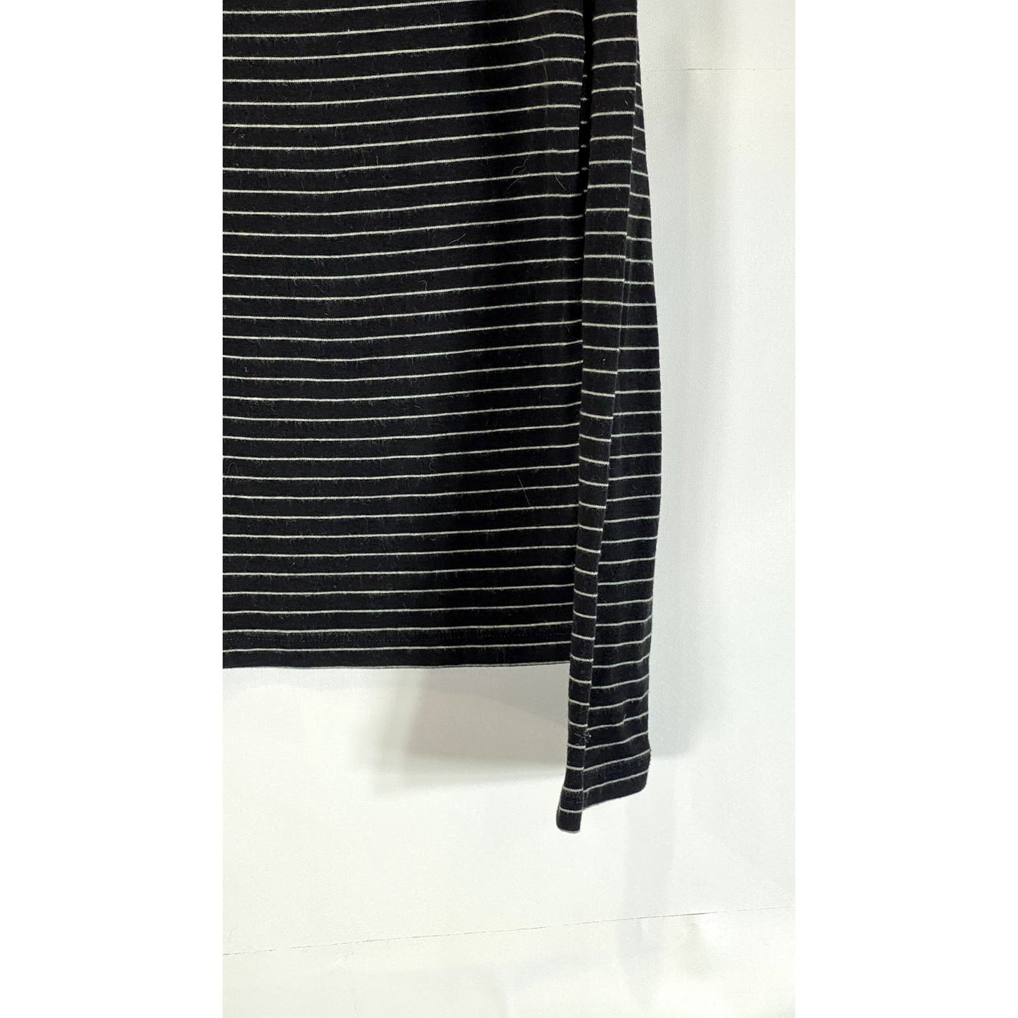 OAK + FORT Women's Black/White Striped Boatneck Long Sleeve Top SZ XS