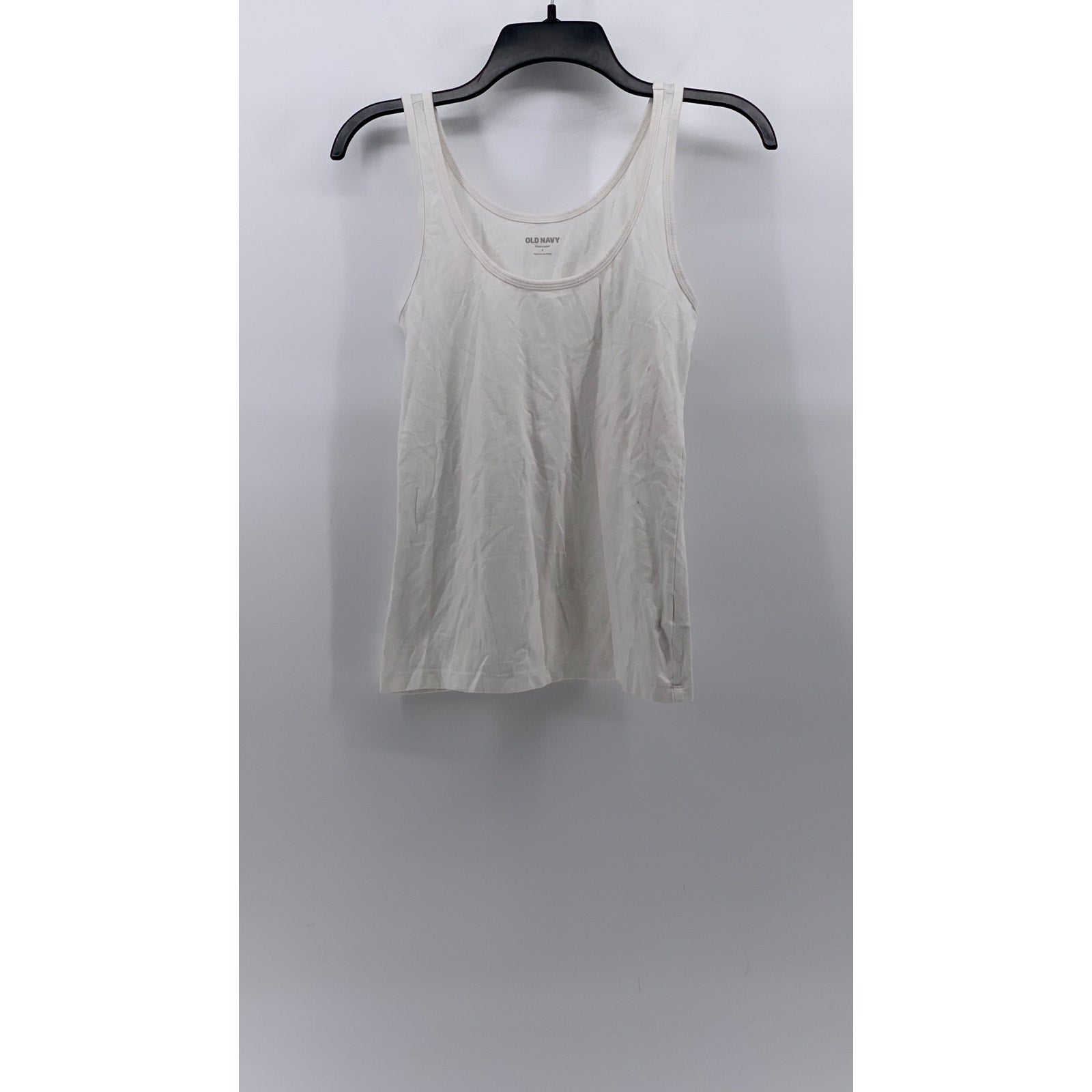 OLD NAVY Women's White Solid Scoop-Neck First Layer Casual Tank Top SZ S