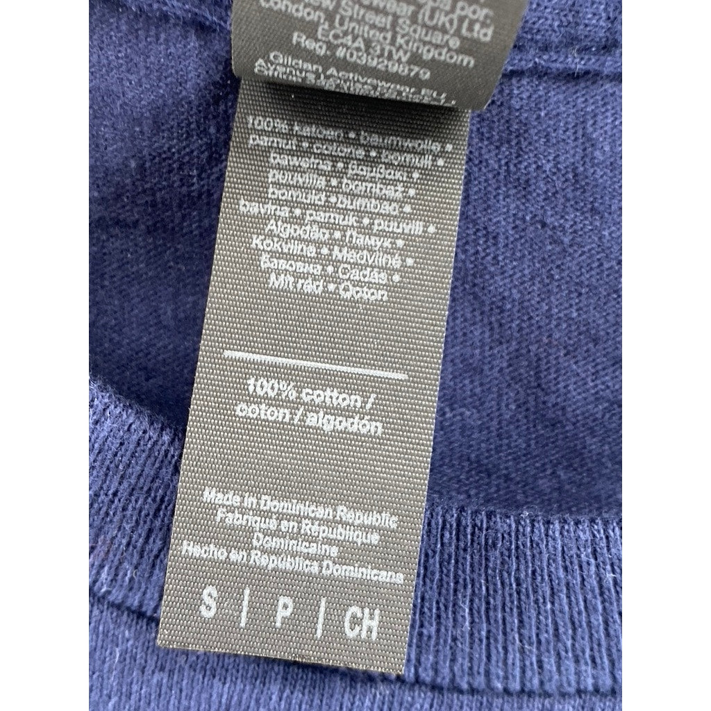 GILDAN Women's Dark Blue Kamala Crewneck Short Sleeve Casual Top SZ S