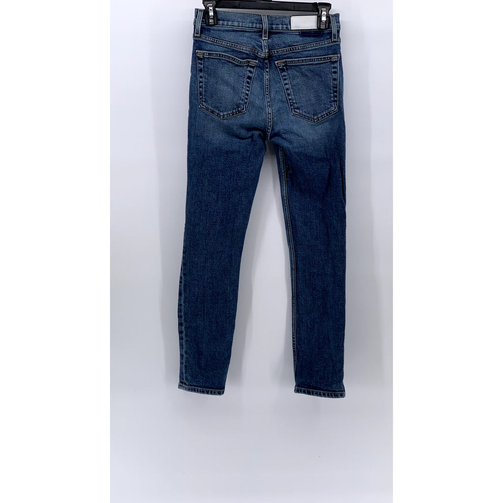 RE/DONE Women’s Blue Denim High Rise Button-Fly Cropped Stretch Jeans SZ 26