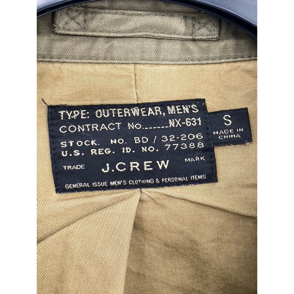 J.CREW Men's Olive Green Zip-Up Button-Up Long Sleeve Utility Jacket SZ S