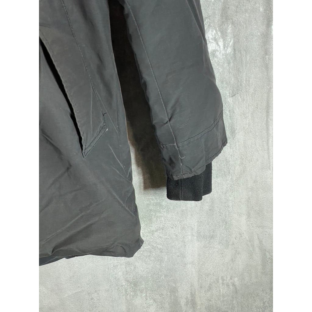 SCOTCH & SODA Men's Black Solid Zip-Up Hooded Water Resistant Parka Jacket SZ S