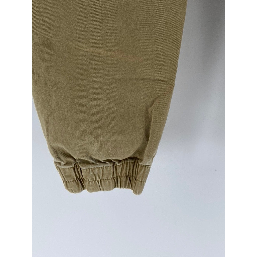 H&M L.O.G.G. Men's Tan Denim Slim-Fit Stretch Drawstring Jogger Pants SZ M