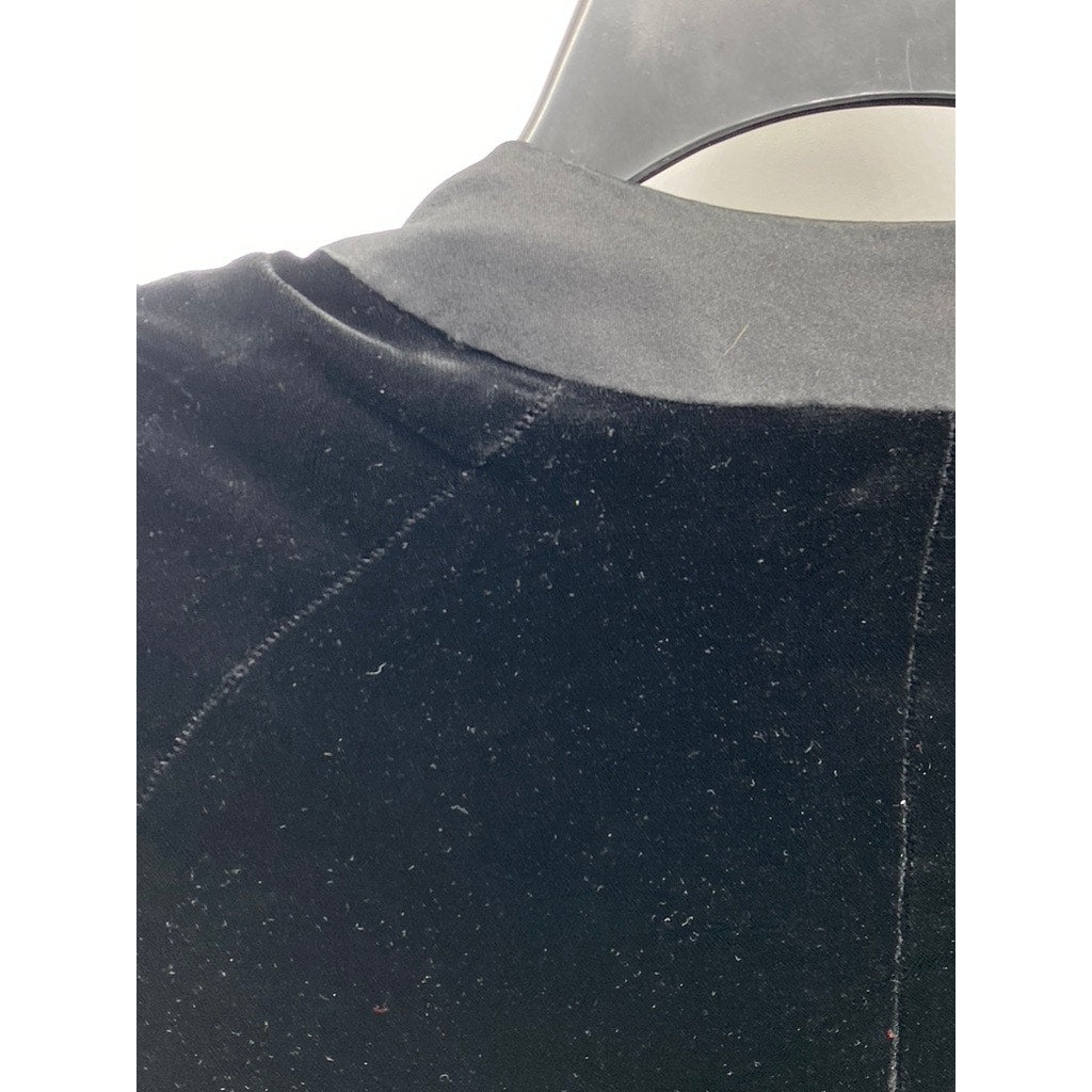 VALENTINO BOUTIQUE Women's Vintage Rare Black Velvet Offset Button-Down Gown SZ6