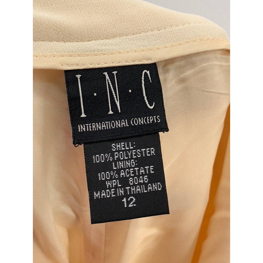 INC INTERNATIONAL CONCEPTS Women's Beige Button-Front Pants SZ 12