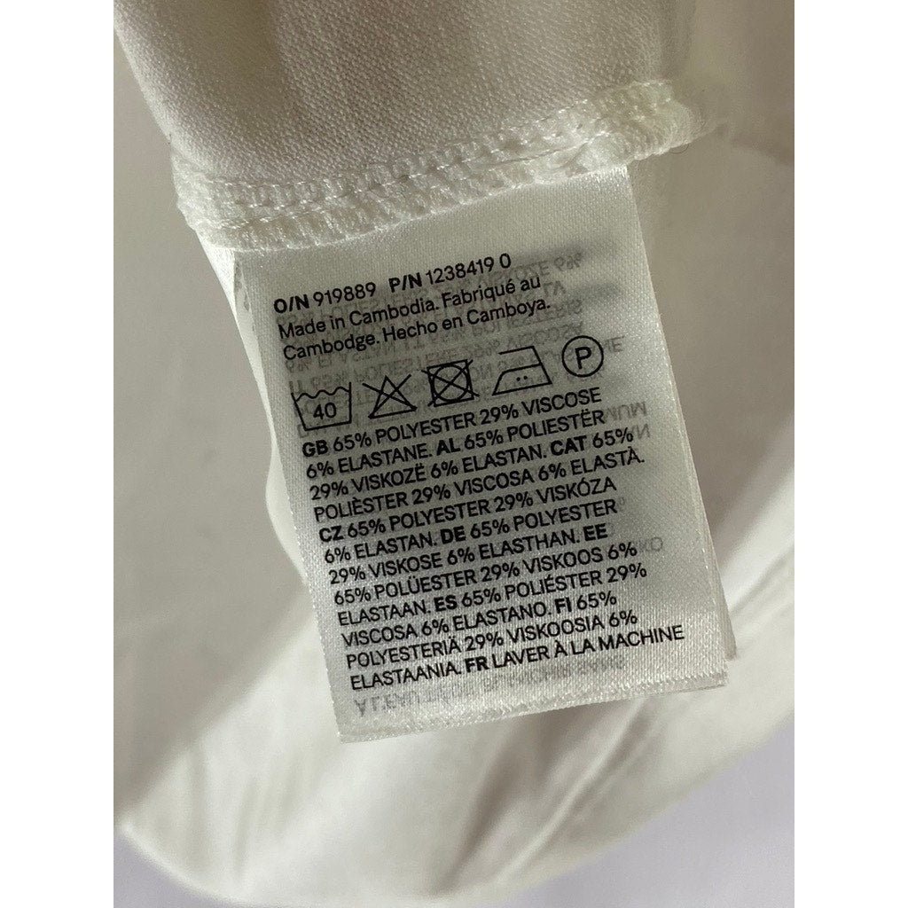 DIVIDED BY H&M Women's White Solid Scoop-Neck Long Sleeve Top SZ S