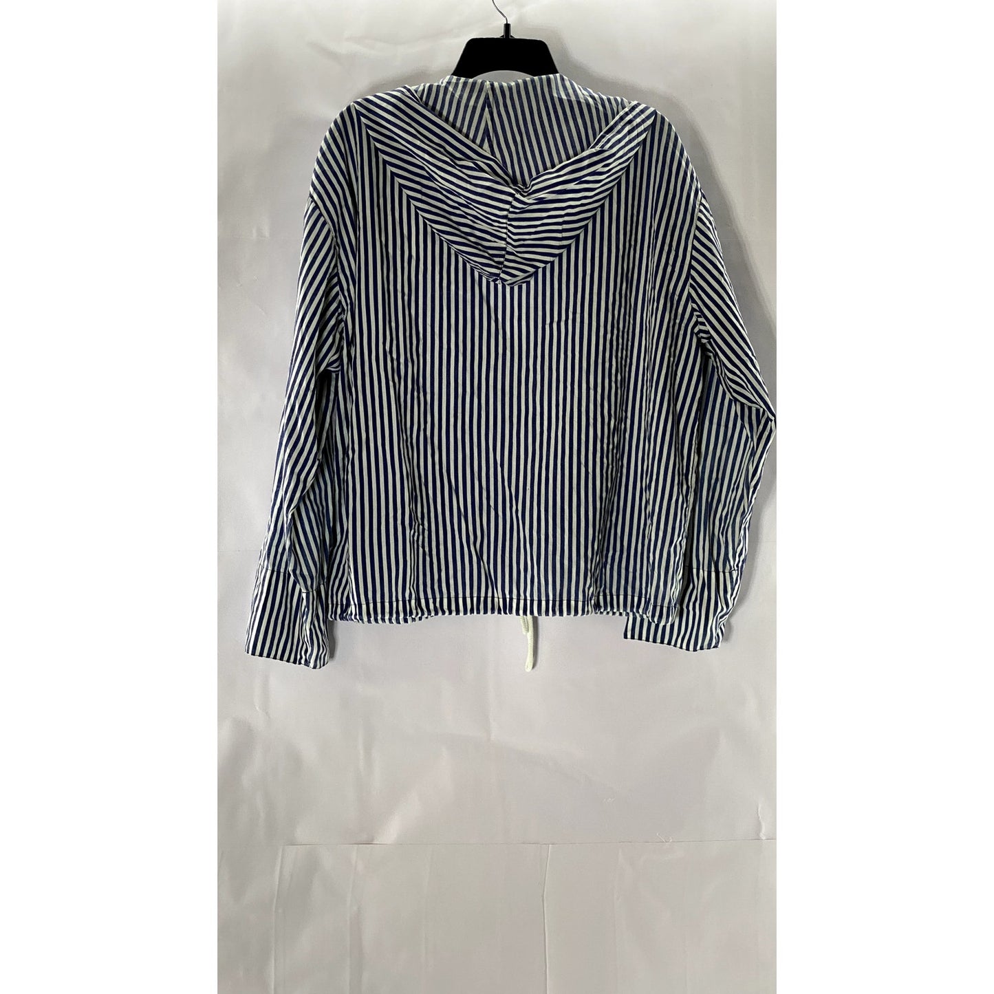 LIMON COMPANY Women's Navy/White Striped Zip-Up Marine Hooded Jacket SZ 2